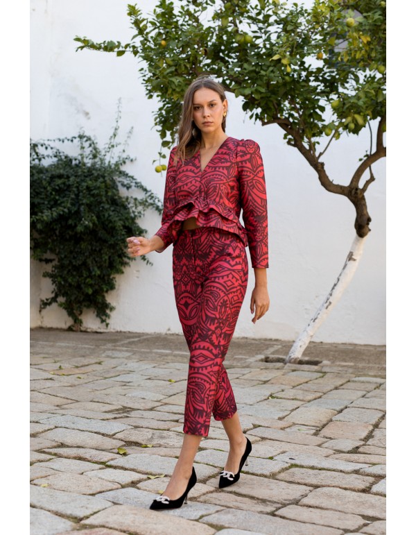 Pantalon midi droit avec imprimé 2