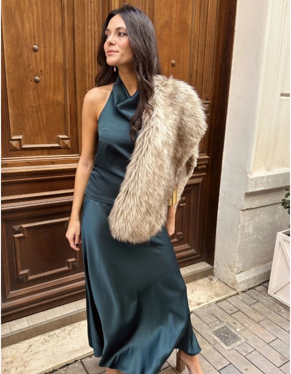 top verde de invitada cuello halter 2