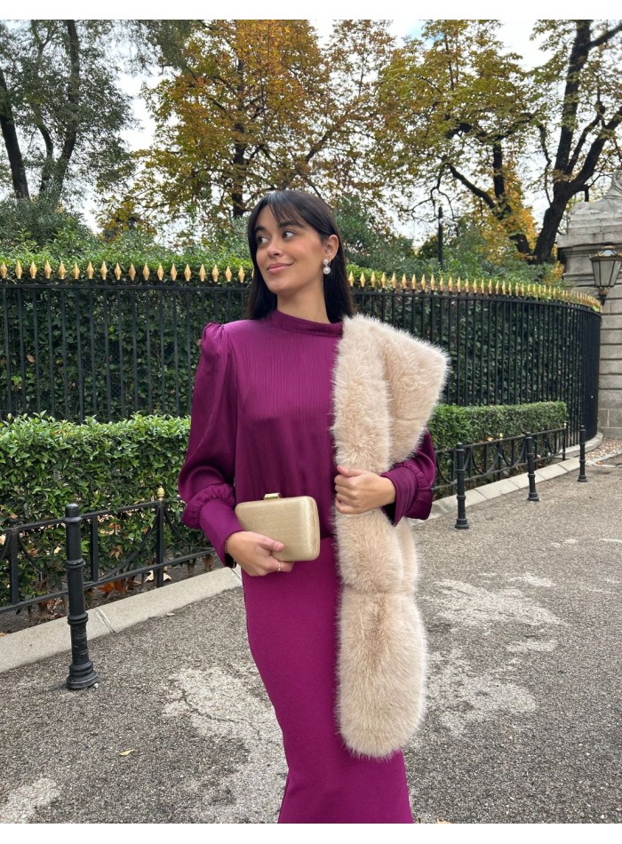 Robe de soirée midi avec chemisier en bambou et...