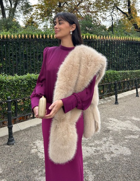 Robe de soirée midi avec chemisier en bambou et jupe crayon en maille