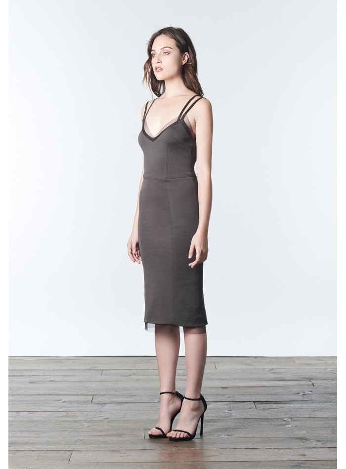 Robe de cocktail ajustée minimaliste avec...