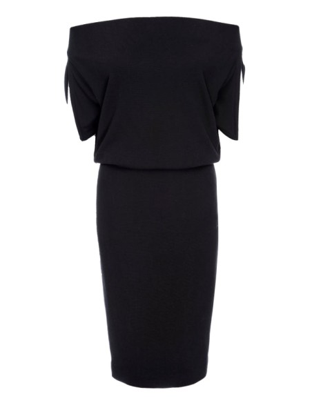 Vestido cóctel de punto con escote bandeau multiposición