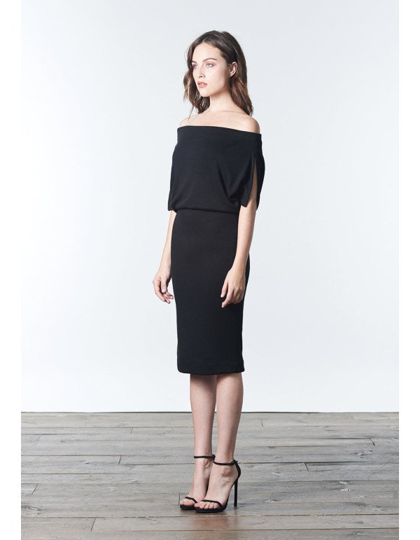 Robe de cocktail en maille avec encolure bandeau... 2