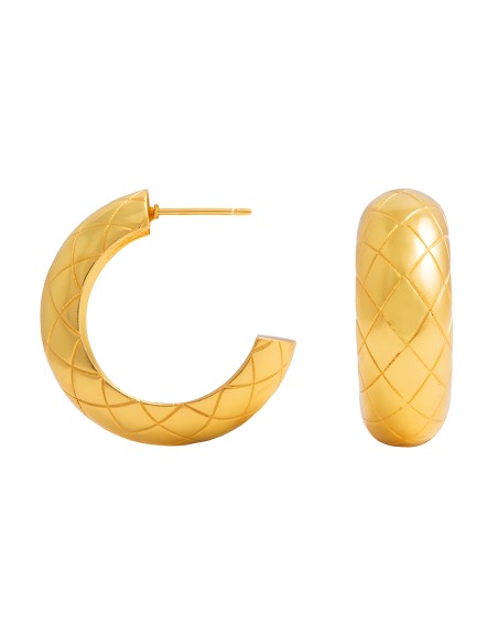 Wide crocodile print hoop earrings