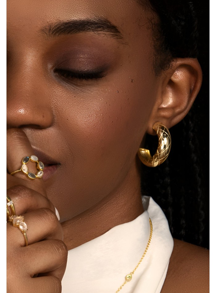 Wide crocodile print hoop earrings