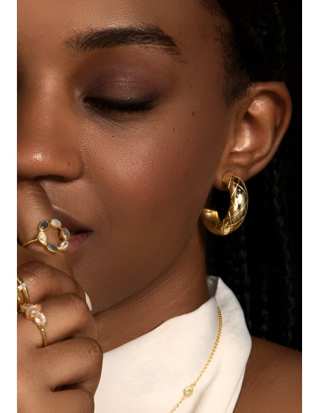 Wide crocodile print hoop earrings