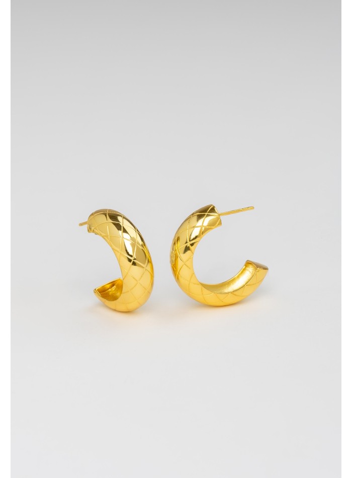 Wide crocodile print hoop earrings