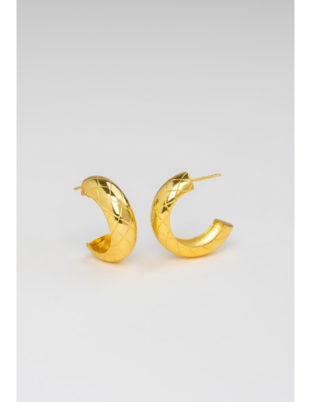 Pendientes de aro ancho estampado cocodrilo