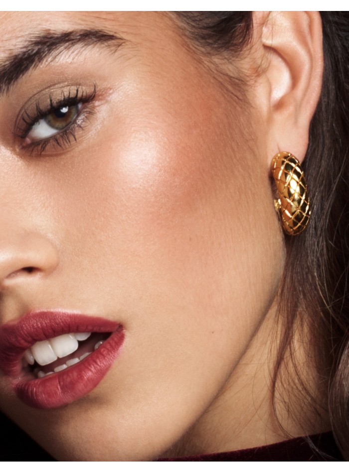 Wide crocodile print hoop earrings