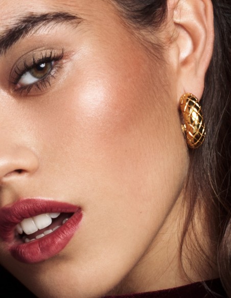 Wide crocodile print hoop earrings