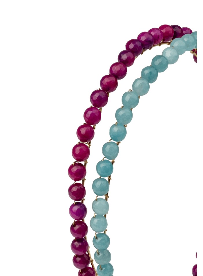 Double party headband with agate beads