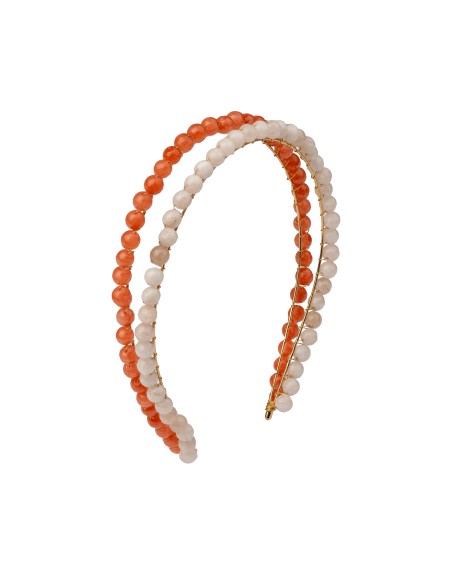 Bandeau de fête double orange et blanc