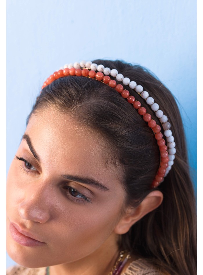 Diadema de fiesta doble naranja y blanco