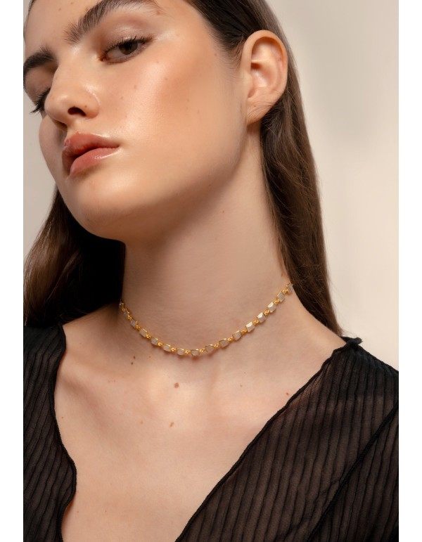 Choker Niagara Blanco y dorado 2