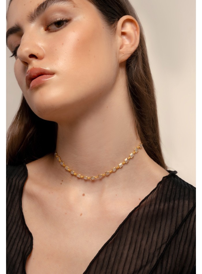 Choker Niagara White and gold