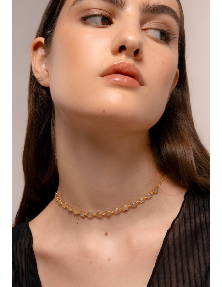 Choker Niagara Blanco y dorado