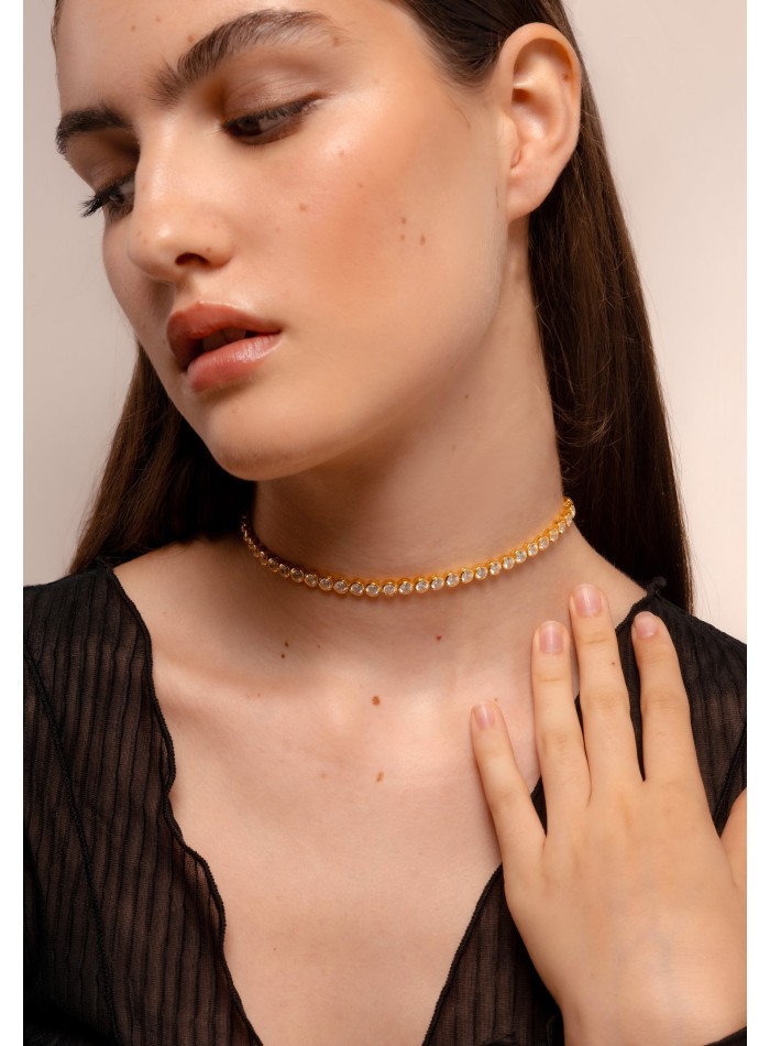 Choker Dorado de Circonitas Riviere