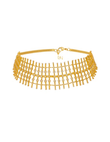 Choker dorado con circonitas