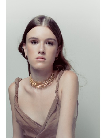 Gold-plated choker with zirconia details