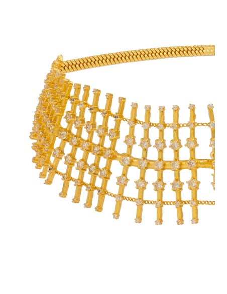 Gold-plated choker with zirconia details