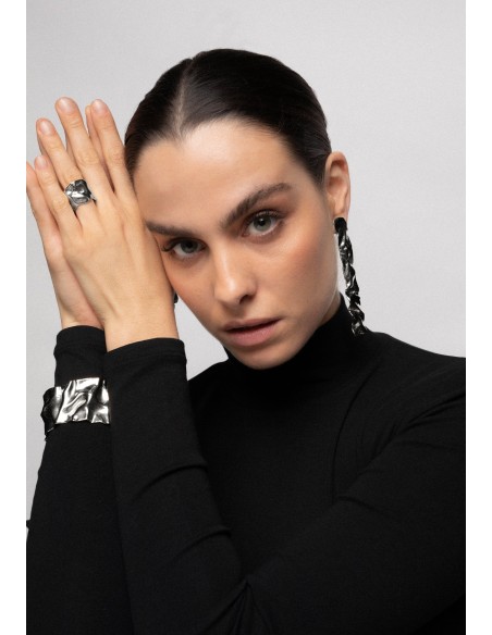 Brazalete ancho plata para mujer