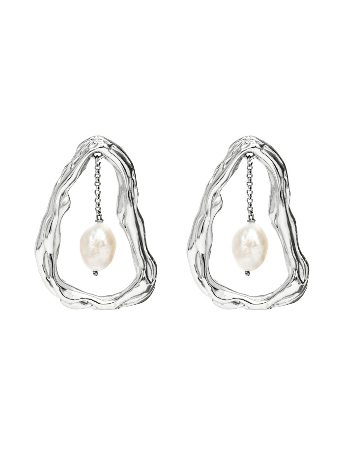 Boucles d'oreilles en plaqué argent avec chaîne...