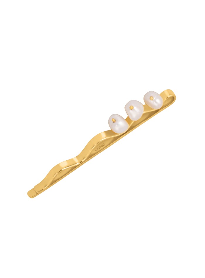 Horquilla dorada con perlas