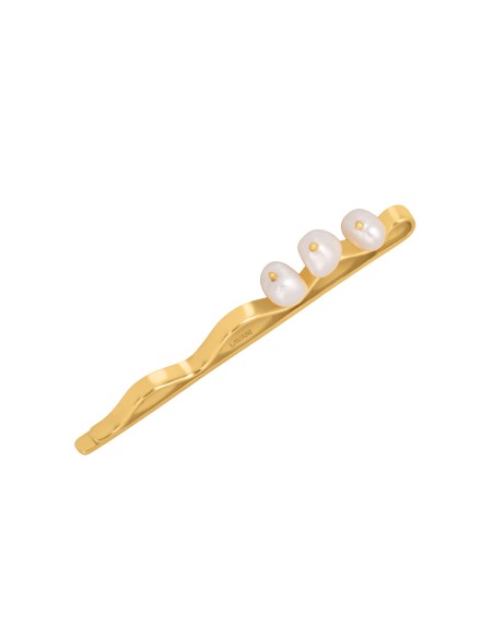 Horquilla dorada con perlas