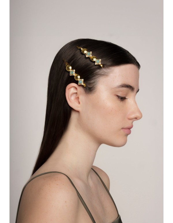 Horquilla dorada con piedras 2