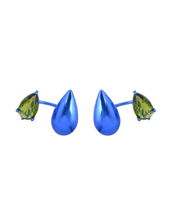 Pendientes azules con circonita