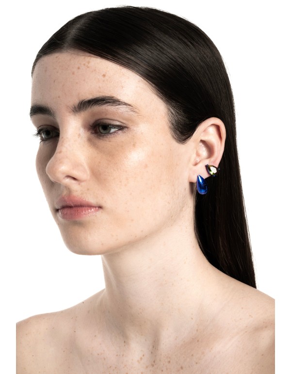 Pendientes azules con circonita 2