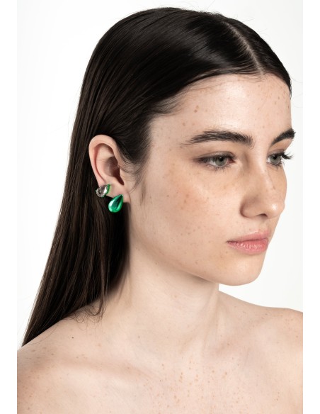 Pendientes verdes con circonita