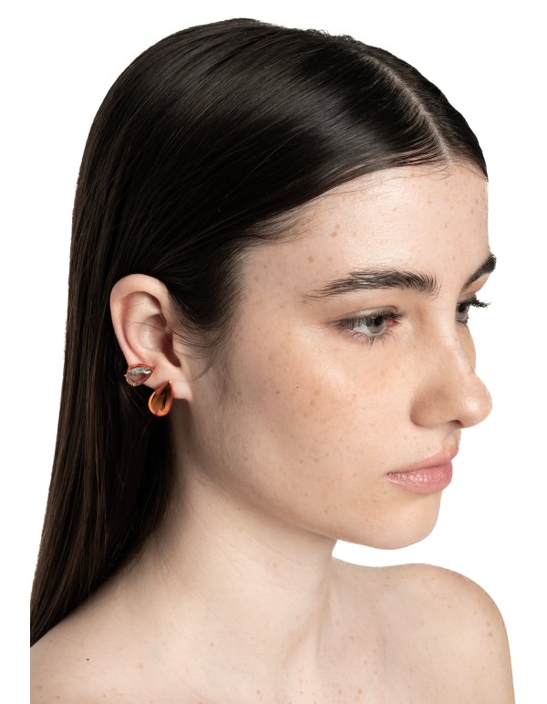 Pendientes naranjas con circonita 2