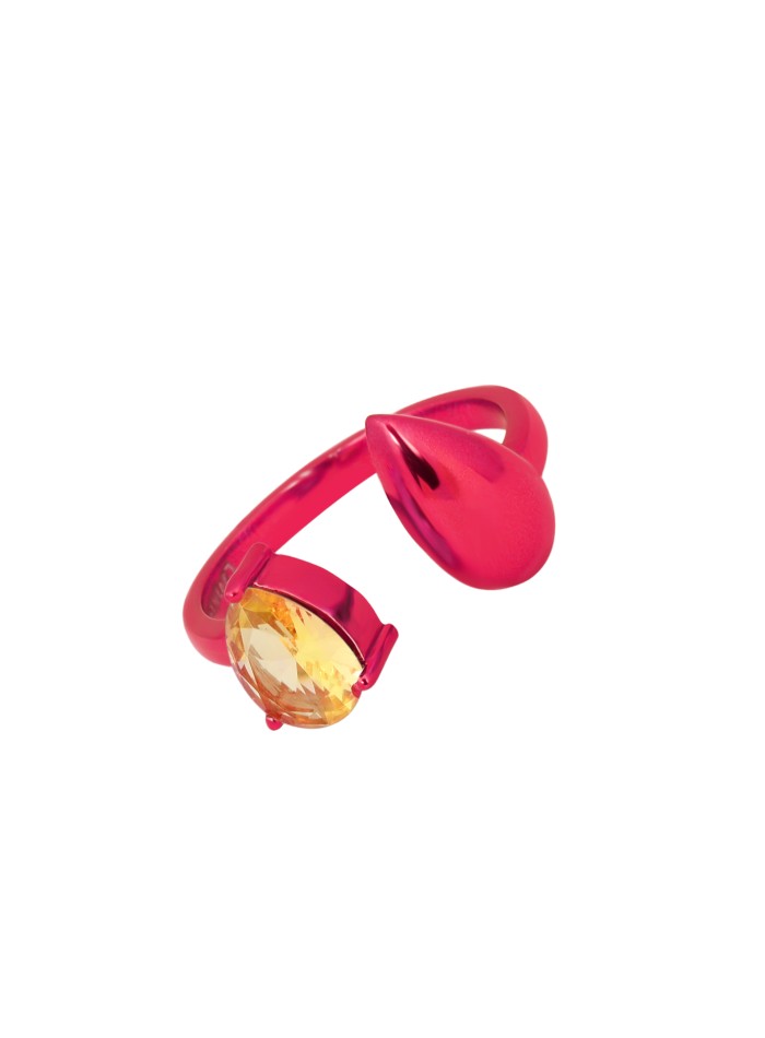 Anillo fucsia con circonita