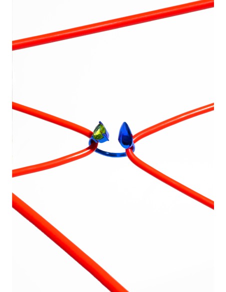 Anillo azul con circonita