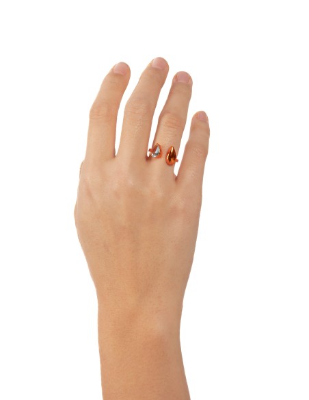 Anillo naranja con circonita