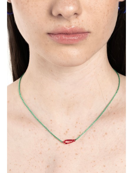 Colgante mosquetón rojo y verde