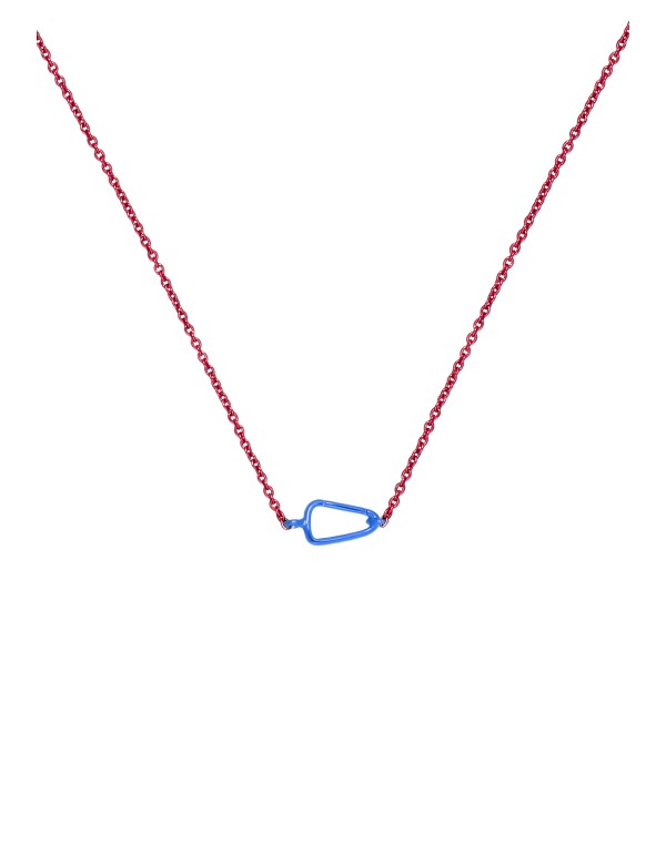 Colgante mosquetón rosa y azul