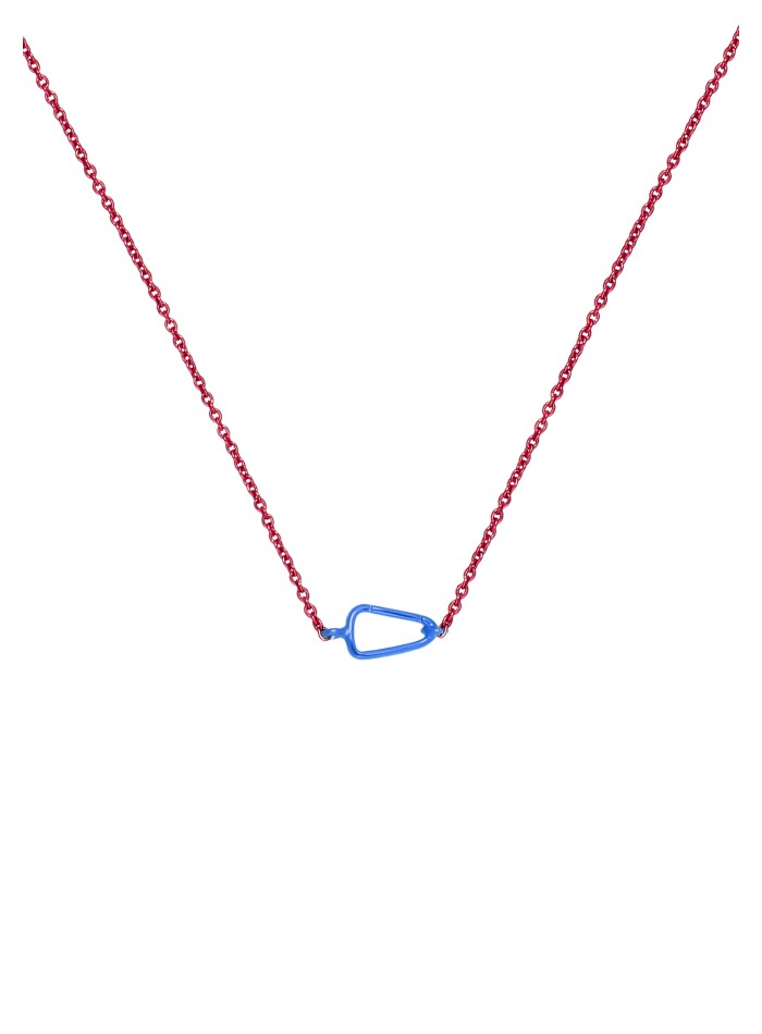 Colgante mosquetón rosa y azul