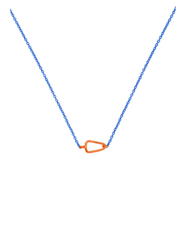 Colgante mosquetón azul y naranja