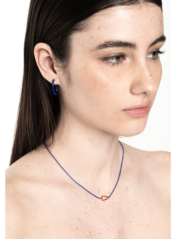 Colgante mosquetón azul y naranja