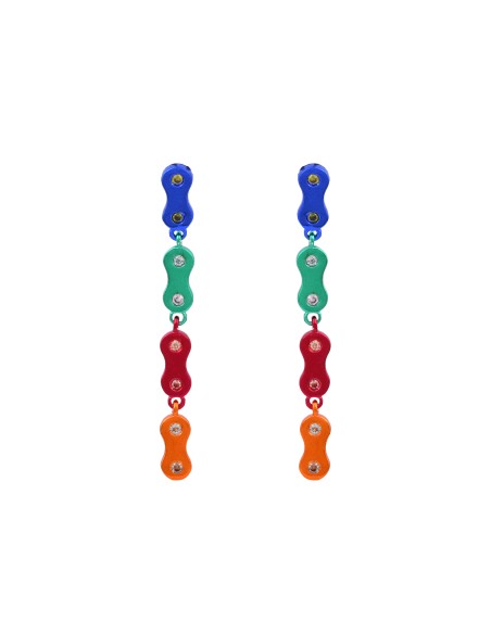 Longues boucles d'oreilles multicolores