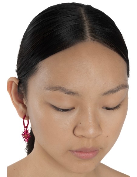 Boucles d'oreilles fuchsia fluorescent