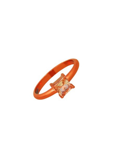 Anillo circonita naranja