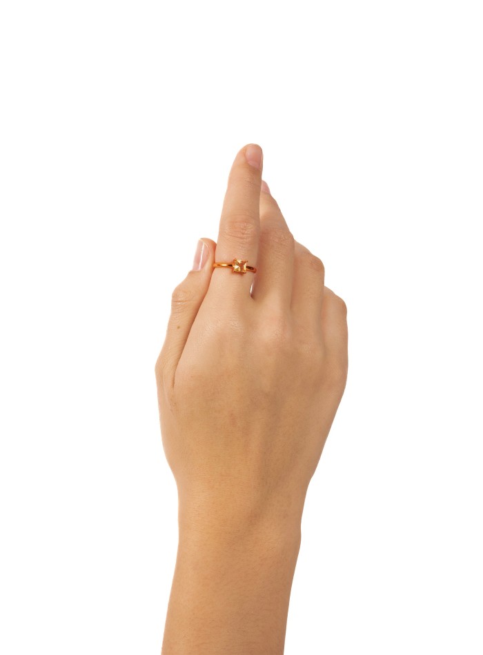 Anillo circonita naranja