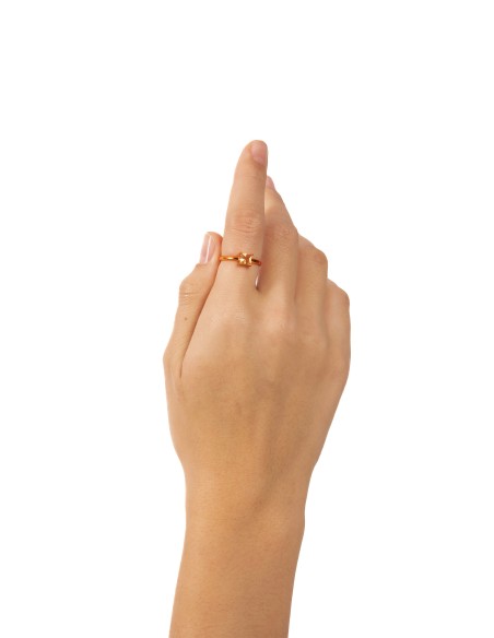 Anillo circonita naranja