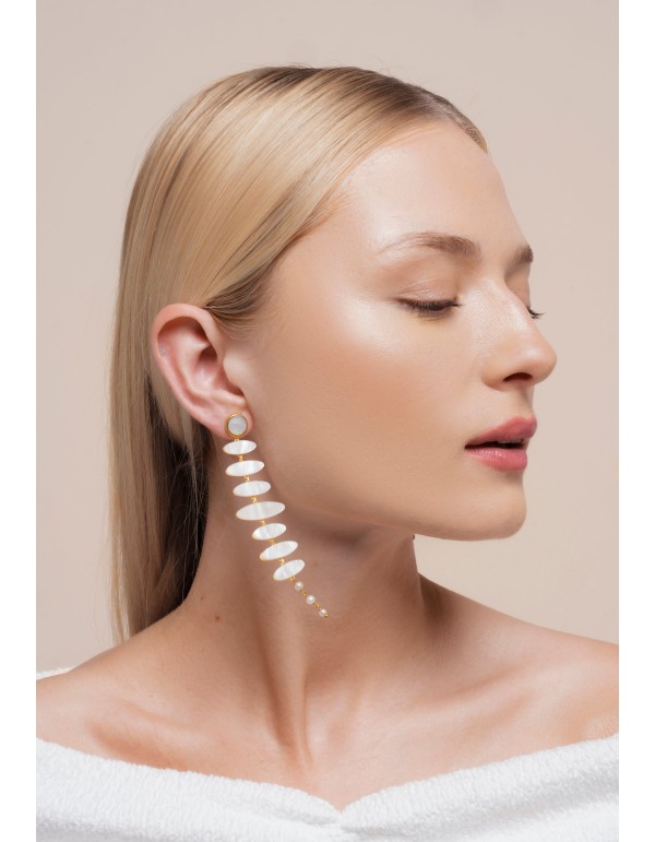 Boucles d'oreilles zénithales blanches 2