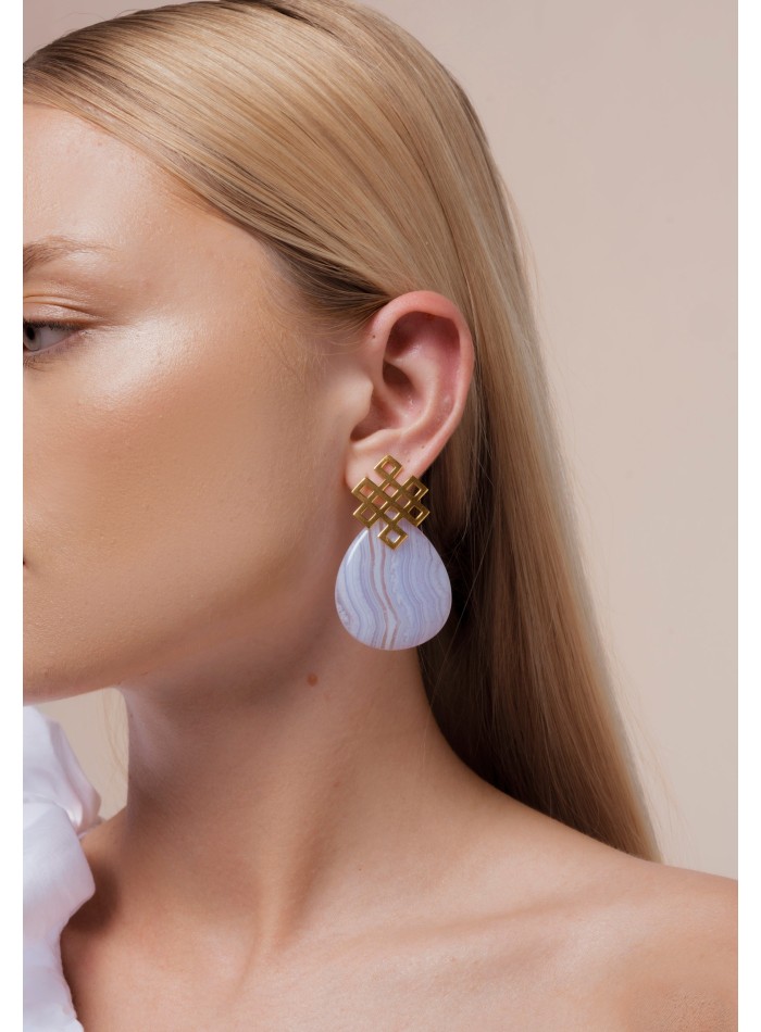 Pendientes Endless Knot Azul