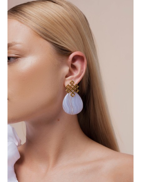 Pendientes Endless Knot Azul