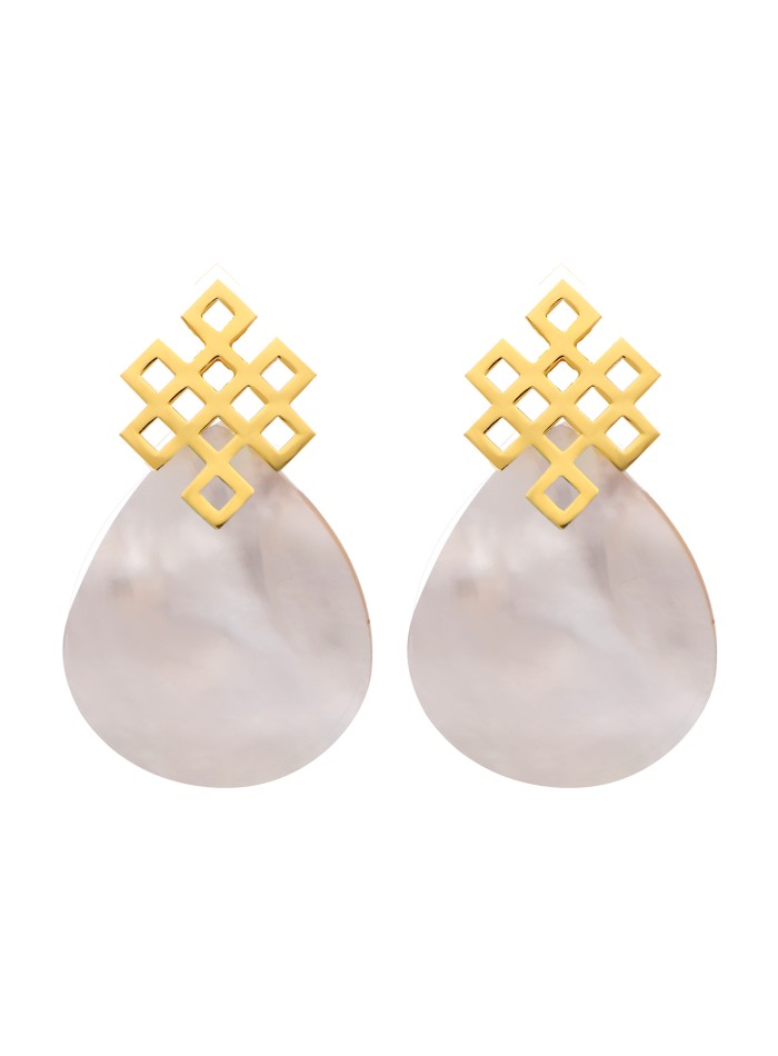 Pendientes Endless Knot Madreperla